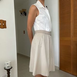 Peter Elliot white button down shirt dress